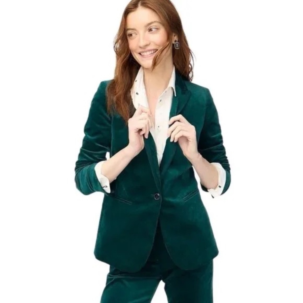 J.Crew Green Velvet Blazer